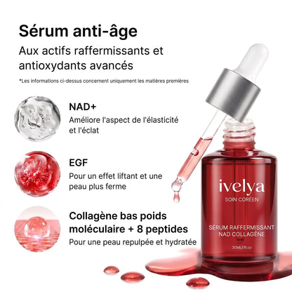 Sérum anti-âge : NAD+, EGF, collagène et 8 peptides